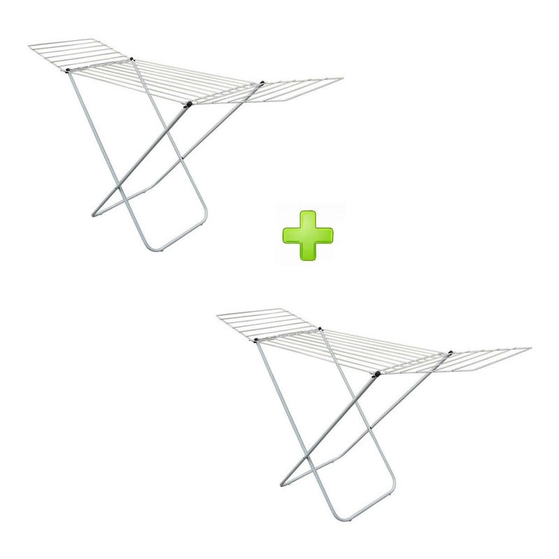 Combo 2 Tendedero Tender Con Alas Exahome Plegable Grande Blanco