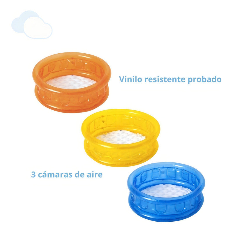 Pileta Inflable Redonda Bestway Kiddie Pool 51112 De 64cm X 25cm 26l Amarilla Amarillo