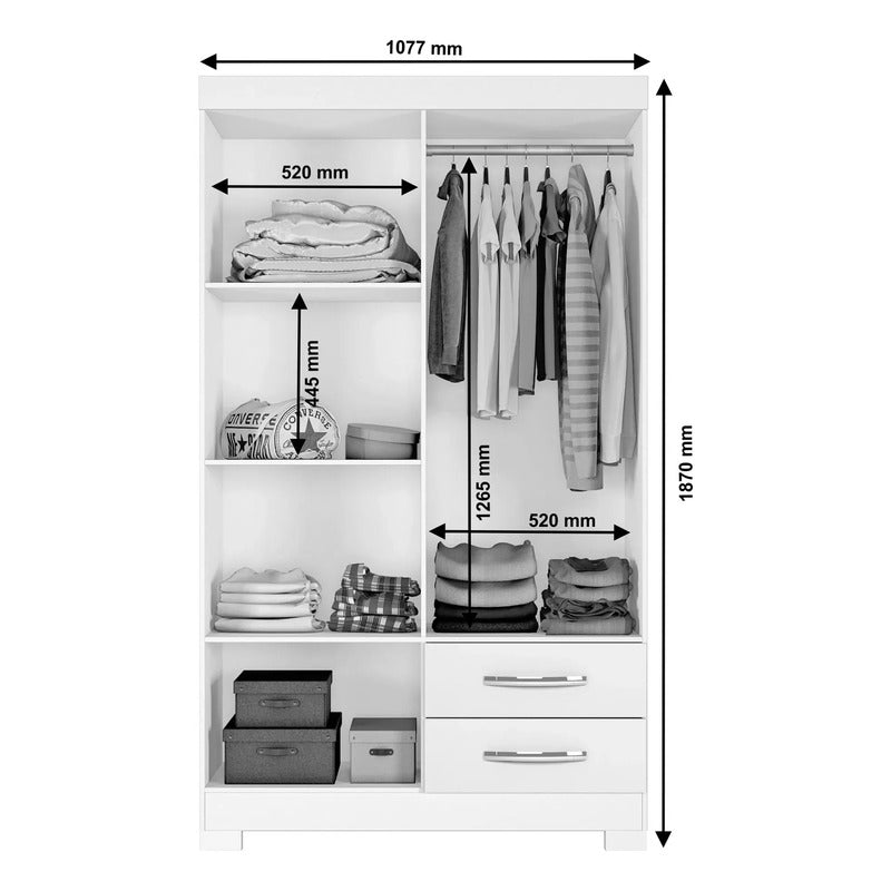 Placard Premium Ropero 4 Puertas Exahome Multiuso Exclusivo Roble
