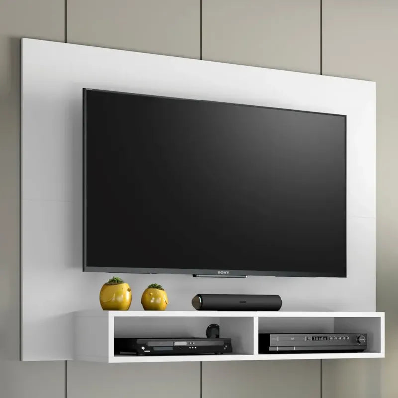 Rack Plus Exahome Mueble Para Tv Moderno Y Funcional Pared Blanco