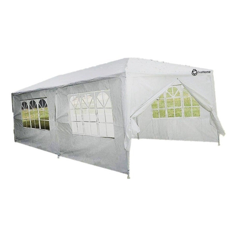 Gazebo Exahome 6x3 Pared Ventana + Puerta Impermeable Evento Blanco