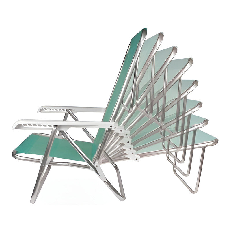 Reposera Silla Aluminio 8 Posiciones Exahome Playa Camping Anis