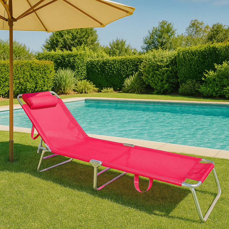 Reposera Camastro Exahome 4 Posiciones Hogar Camping Playa