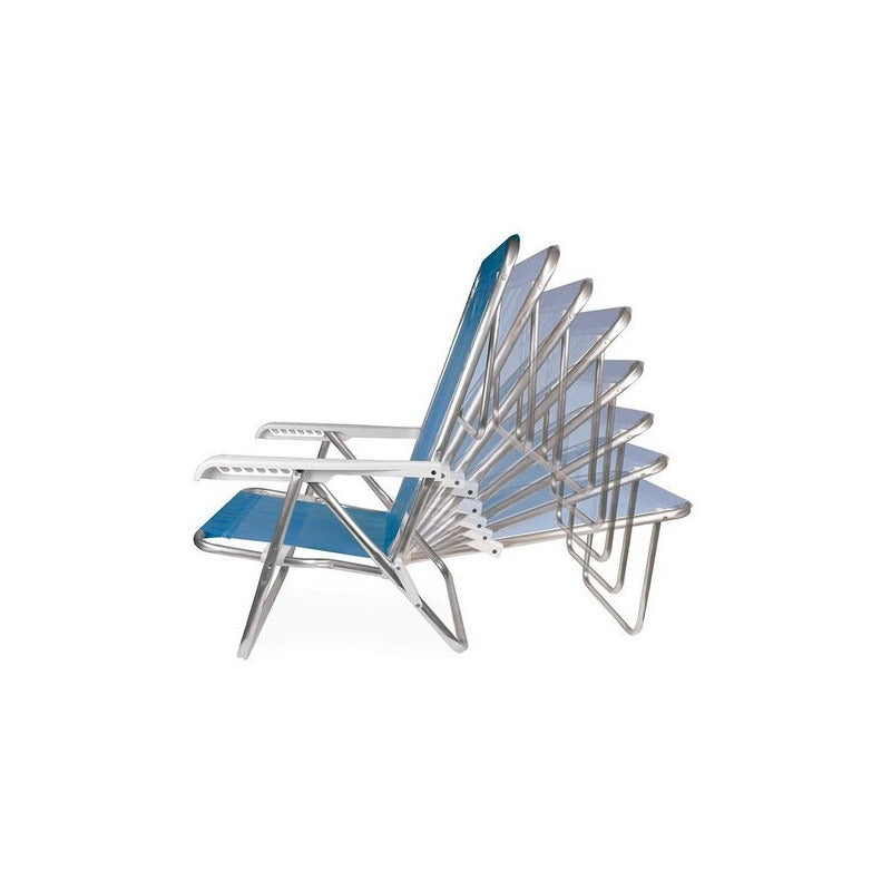 2 Sillas Reposeras Aluminio Sannet 8 Posiciones Playa Jardin