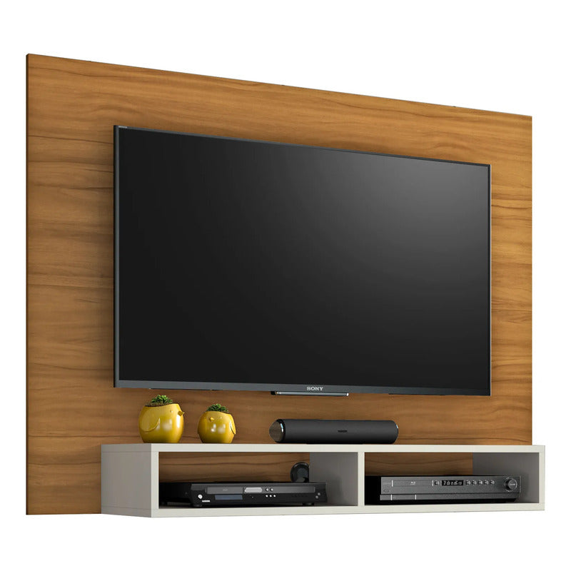 Rack Plus Exahome Mueble Para Tv Moderno Y Funcional Pared Roble