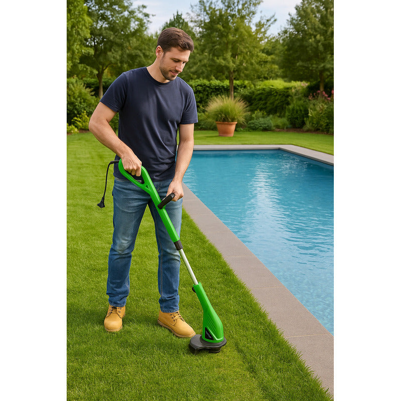 Bordeadora Electrica Exahome Telescopica Liviana De Aluminio Carretel Automatico Verde Jardin