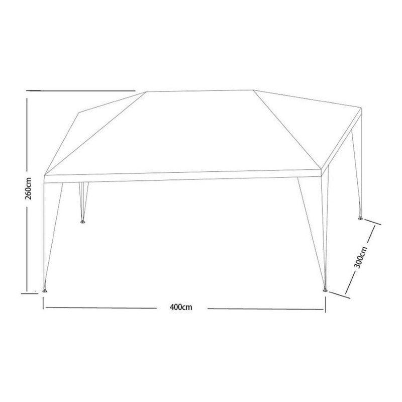 Gazebo De Rafia 4x3 Puerta Paredes Ventanas Bolso Exahome Blanco