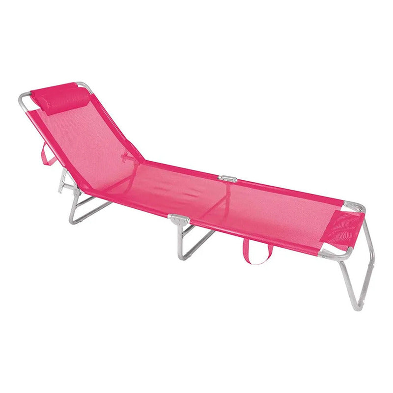 Reposera Cama Exahome 4 Posiciones Recl Tienda Oficial Rosa Chicle