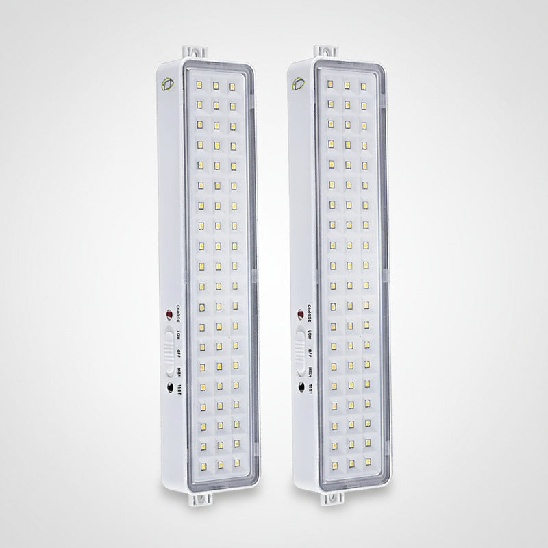 Pack 2 Luz De Emergencia Bateria Recargable 60 Led Industria Blanco