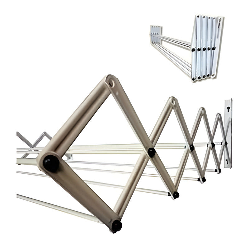 Tender Extensible Pared Reforzado 45cm De Ancho 10 Varillas Color Blanco