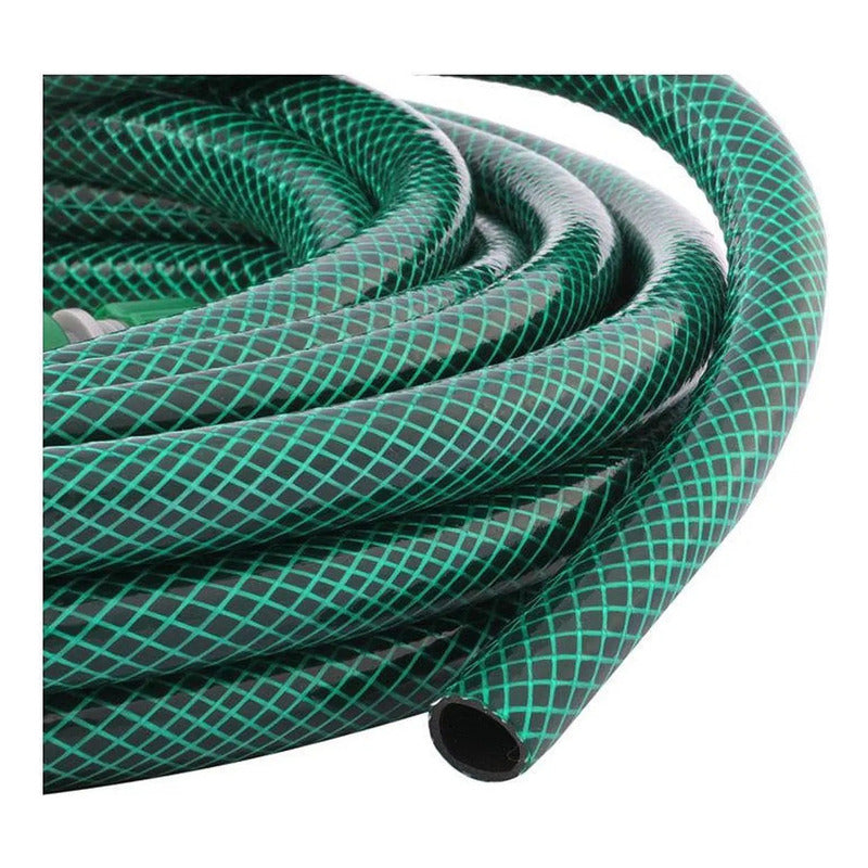 Kit De Manguera 10mts 3 Acoples Rapidos Y Lanza Agua Verde