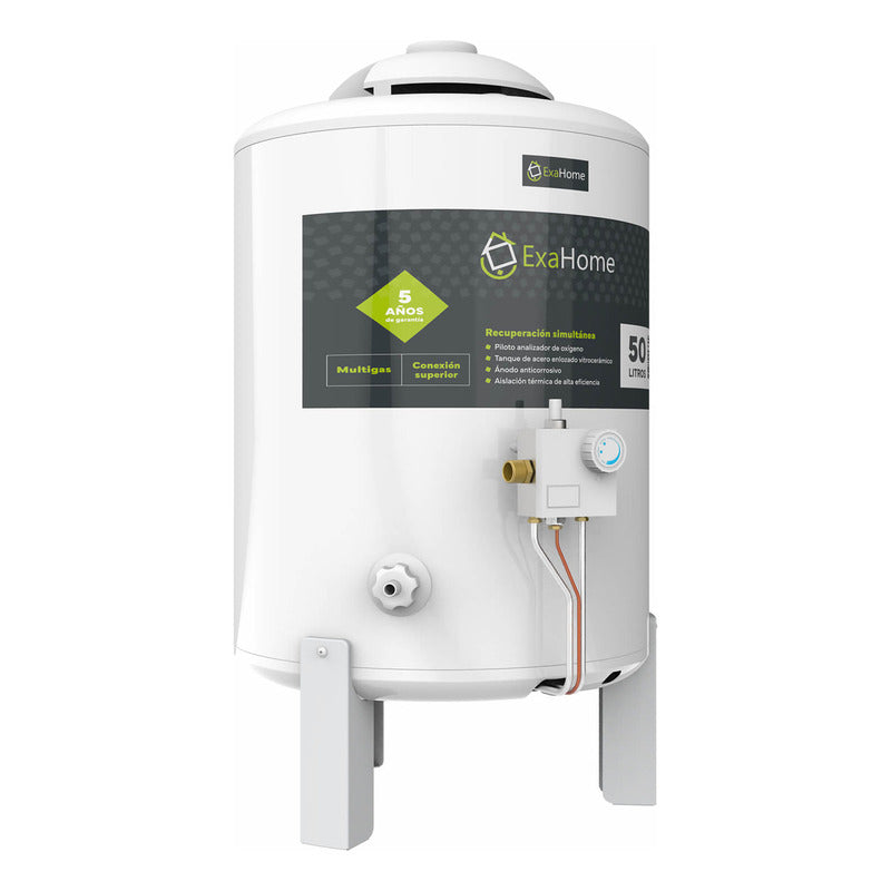 Termotanque Multigas Exahome Ttq 50 Blanco Carga Superior Blanco