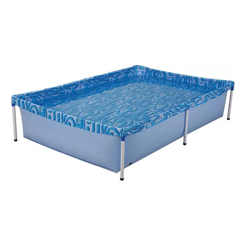 Pileta Estructural Exahome Linea Akua 1000lts Galvanizado Color Azul Rectangular