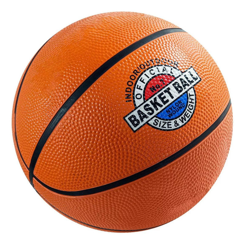 Aro De Basket Nº 7 Reforzado Con Red Y Resorte + Pelota Nª5