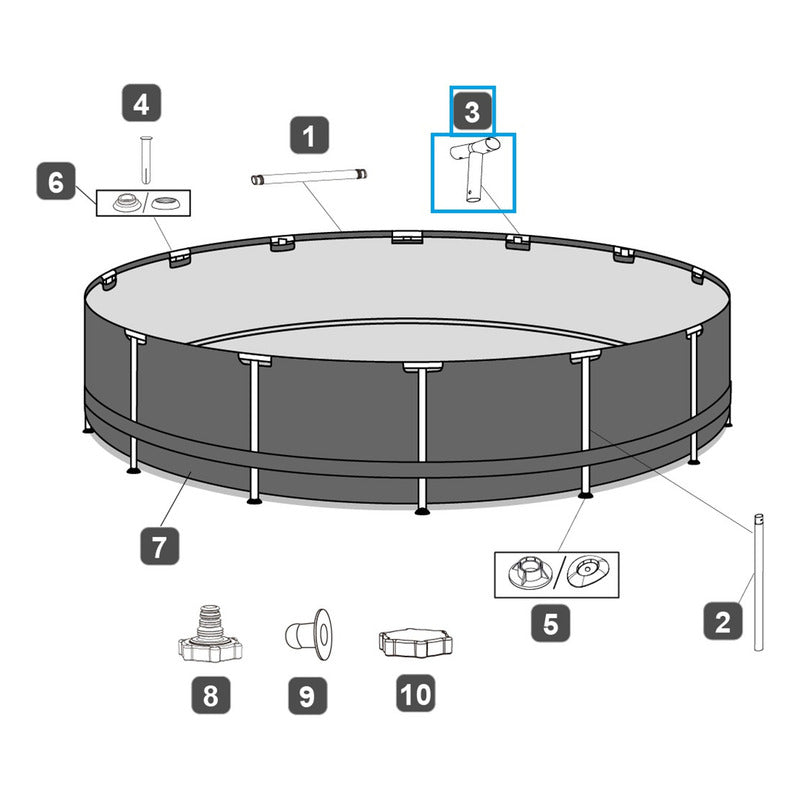 Repuesto Codo Pvc Pileta Estructural 366 Bestway Original