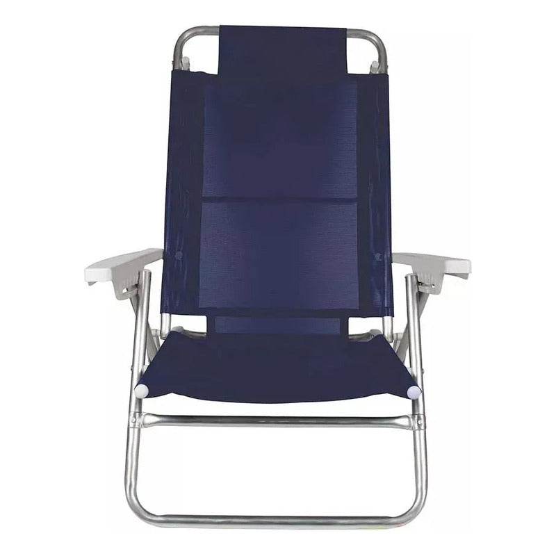 Reposera Premium Exahome De Aluminio Azul Plegable Unica