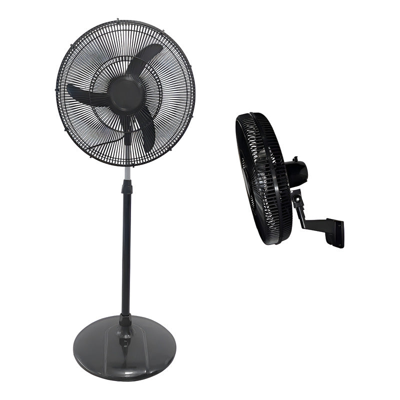 Ventilador Exahome De Pie Y Pared De 20 Pulgadas 50cm 2 En 1 Cantidad De Aspas 3 Aspas Negro Diámetro 20   Material De Las Aspas Plástico 50.8 Cm