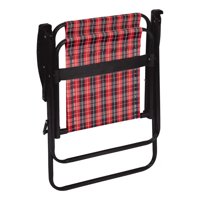 Reposera Silla Alta Exahome Acero Playa Camping Plegable Cua Verde Oscuro