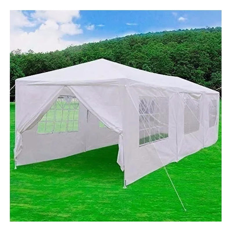 Gazebo Exahome 6x3 Pared Ventana + Puerta Impermeable Evento Blanco