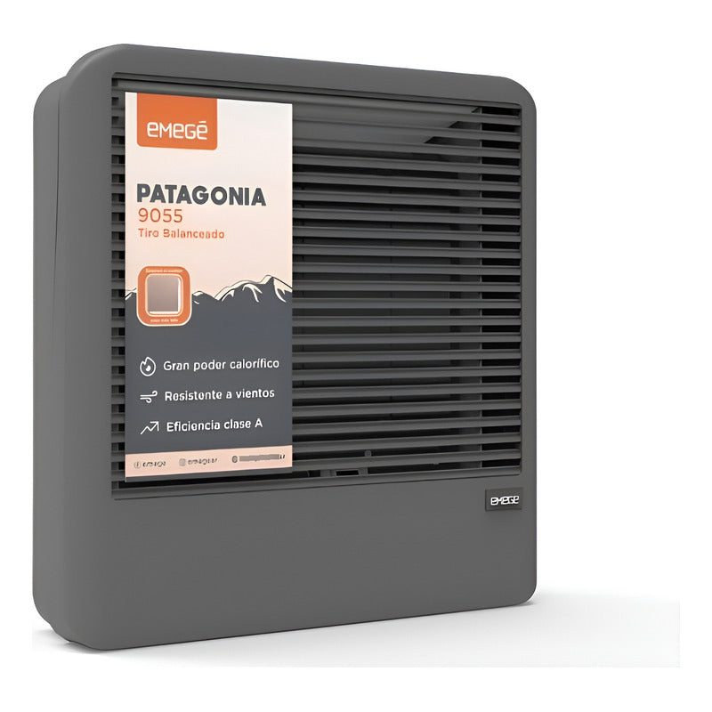 Calefactor Emege Patagonia 5500cal Tb Multigas 9055 Estufa Gris Oscuro