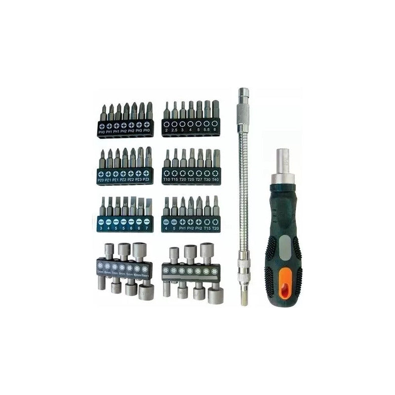 Destornillador Con Puntas Y Tubos Para Atornillar X 58 Pcs
