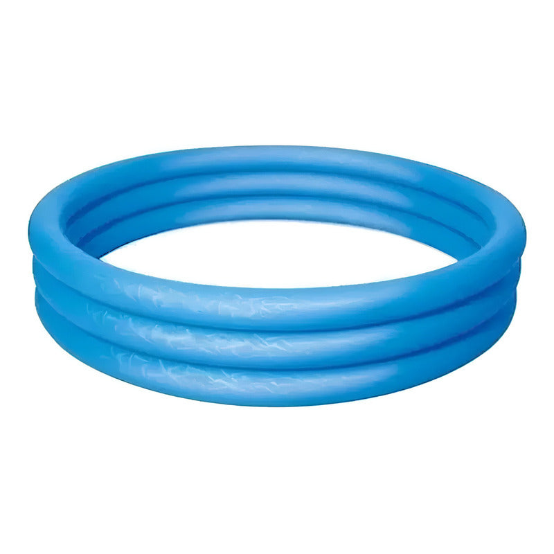 Pileta Inflable Redonda Exahome Akua 3 Aros 102cm X 25cm 101 Azul