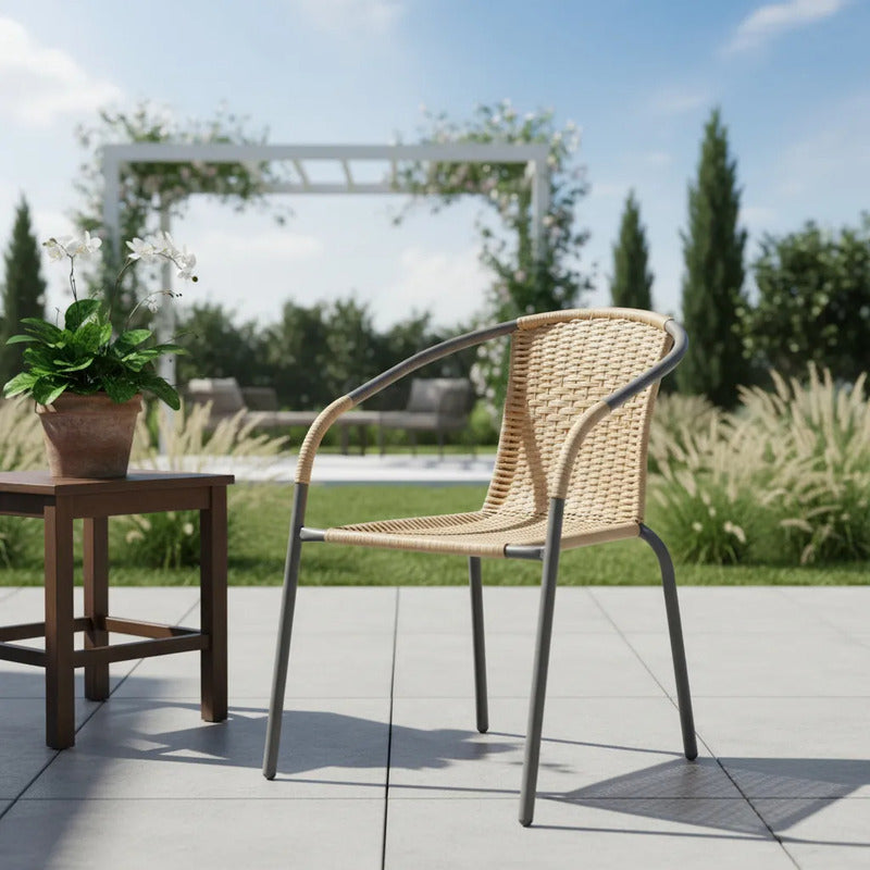 4 Sillas Rattan Apilable Hogar Jardi Tienda Oficial Maiz