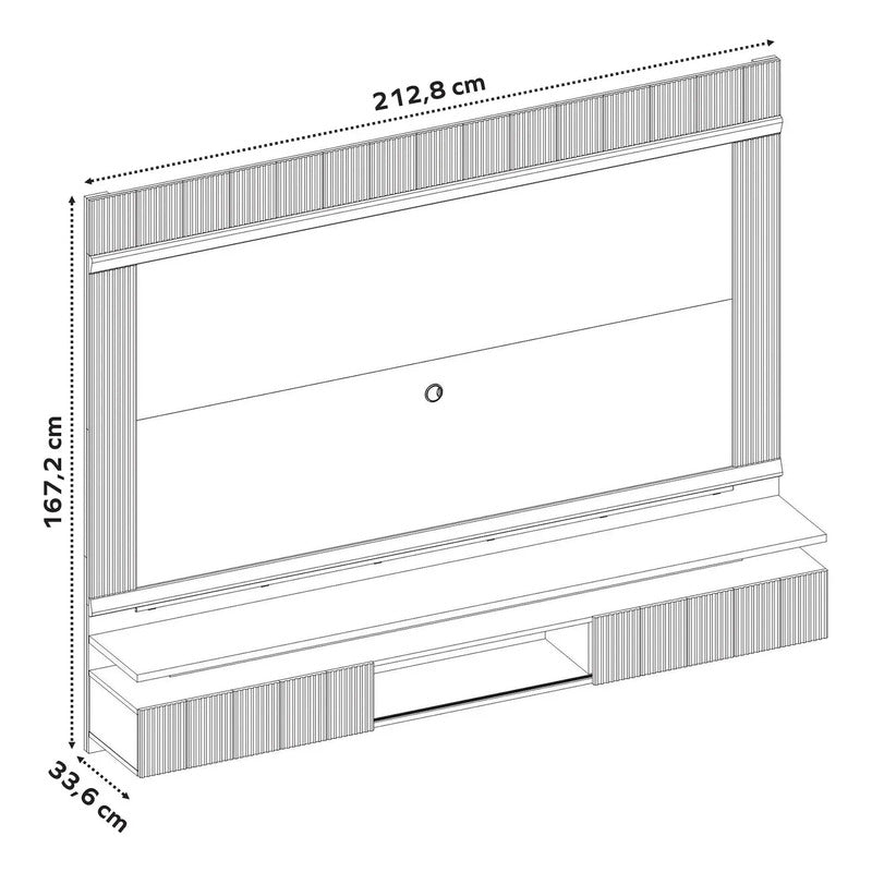 Rack Tv Panel Premium Exahome Mueble Televisión Luz Led 75  Blanco