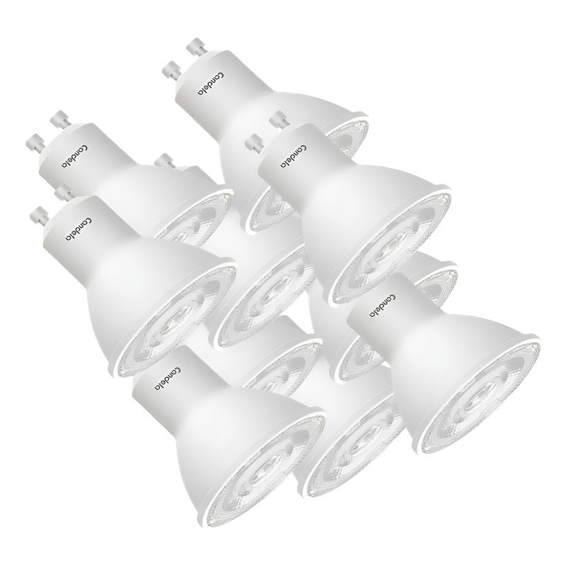 Dicroica Lampara Led Aluminio Pvc Luz Calida 7w Pack 10u Blanco Cálido