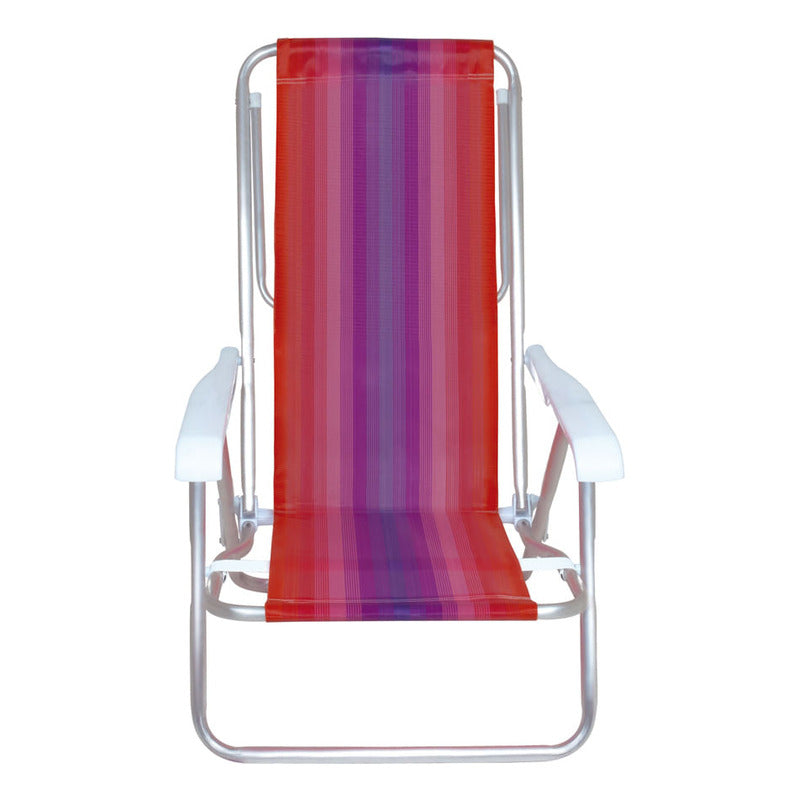 Reposera Aluminio 8 Posiciones Roja Combinada Exahome Ultra Color Rojo