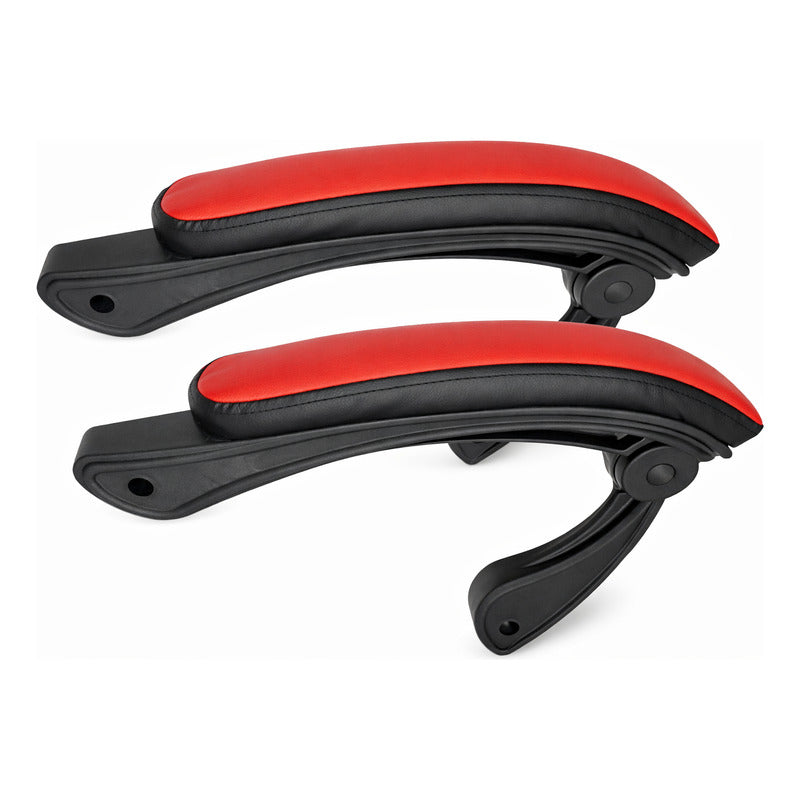 Juego De Apoya Brazos Para Silla Gamer Repuesto Exahome Rojo Cuero Sintético