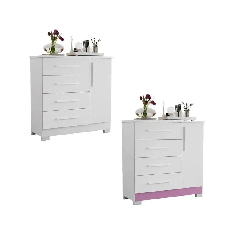 Comoda Cajonera Chifonier Exahome Exclusivo Placard Blanco