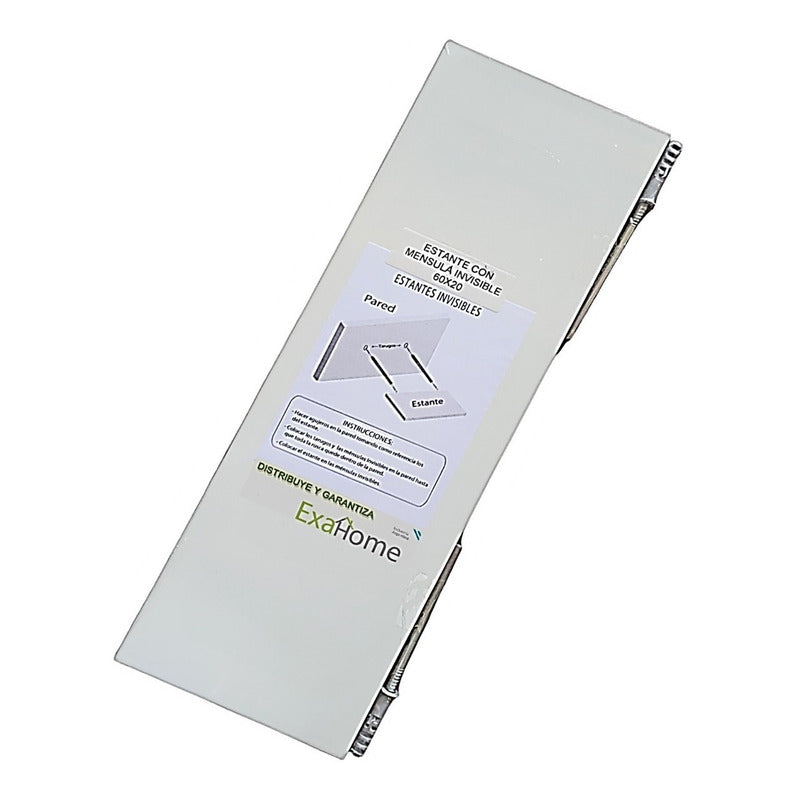 Estante Flotante Repisa Ménsula Invisible 60x20x1.8 Exahome Blanco