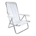 Reposera Silla Aluminio 8 Posiciones Exahome Playa Camping Blanco