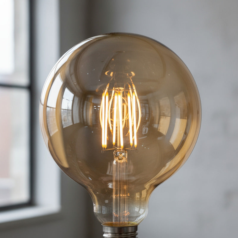 Lampara Globo Foco Led Filamento Ambar 6w Ámbar