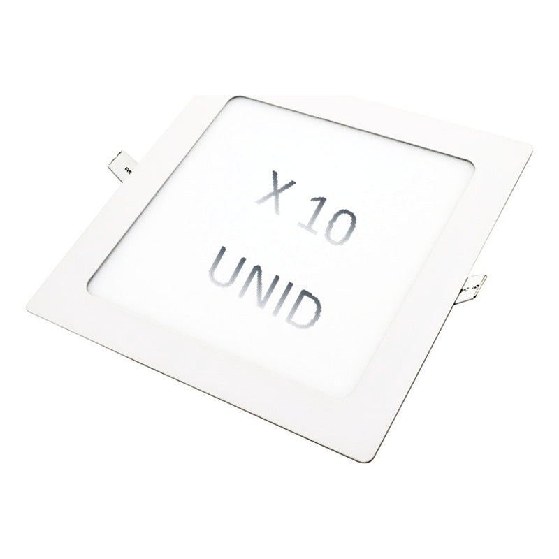 Plafon Cuadrado Led Embutible 18w Luz Fria Pack 10unid