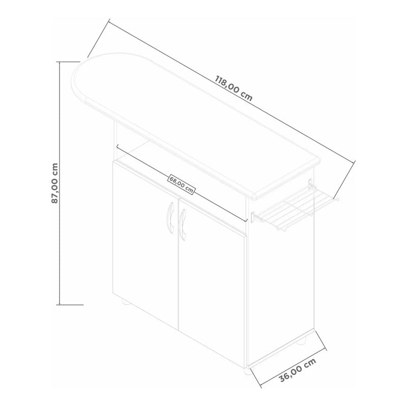 Centro De Planchado Organizador Tabla Planchar Blanc Exahome Blanco
