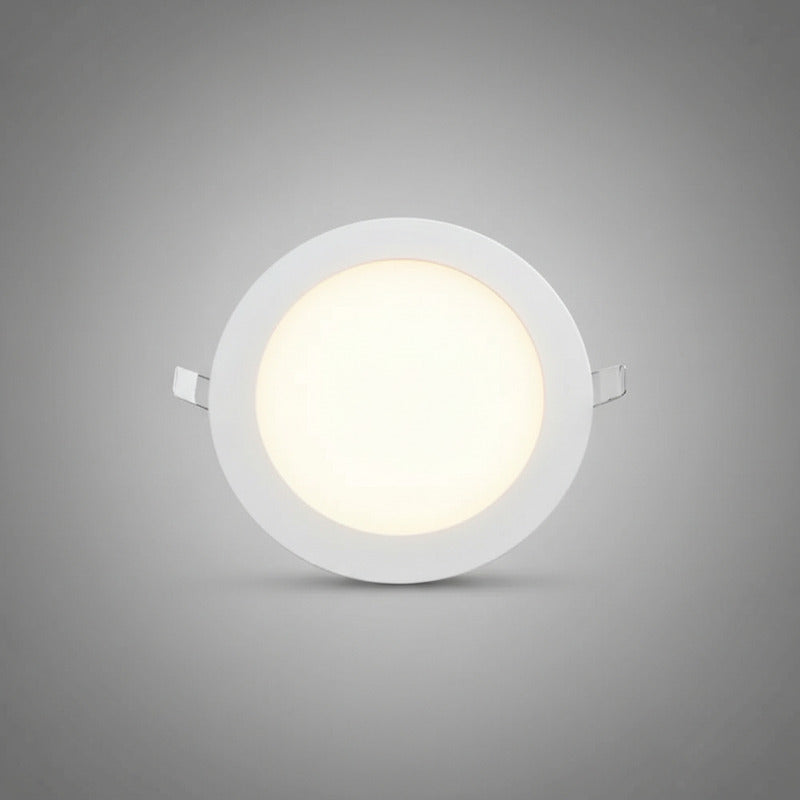 Plafon Panel Led Embutible Redondo 18w Calido Pack 5u Blanco Cálido
