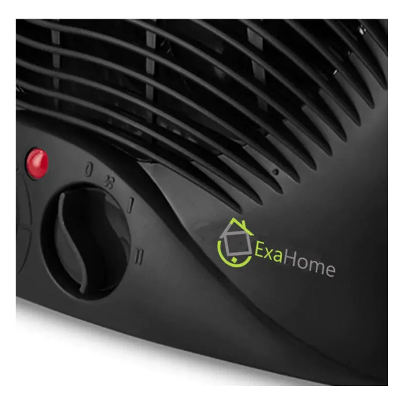 Caloventor Exahome Unico Con Termostato 2 Años De Color Negro