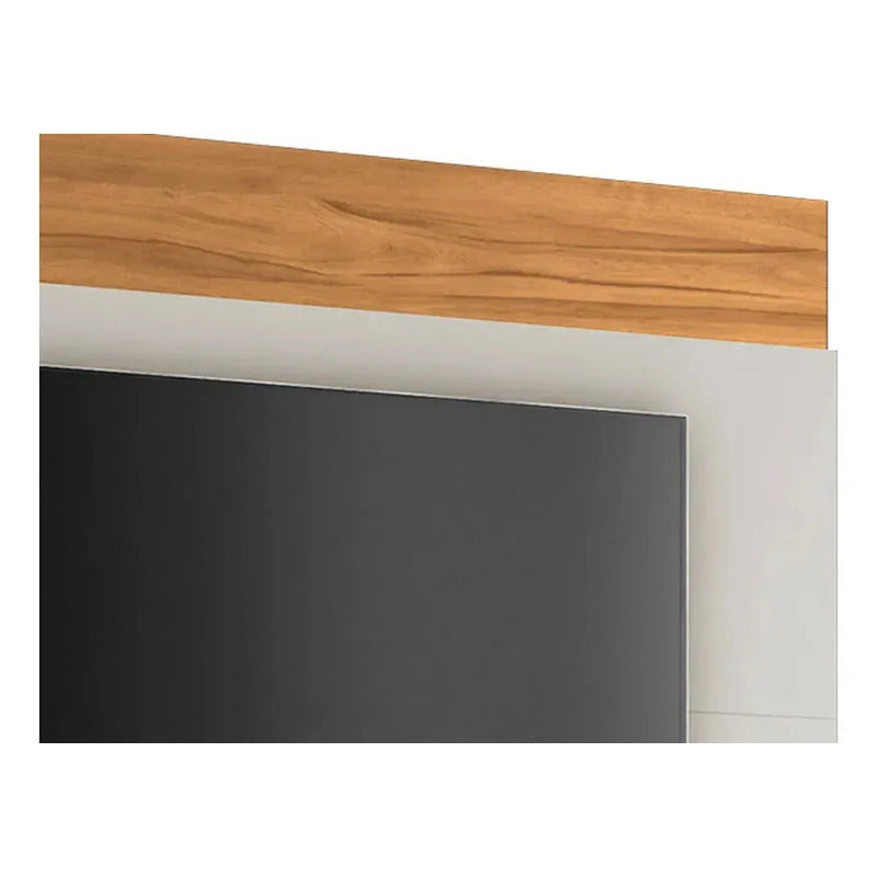Combo Rack Tv 2 En 1 Exahome Incluye Panel Blanco Puerta Blanco
