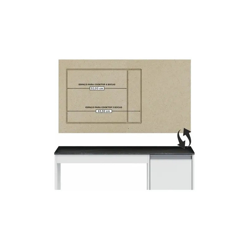 Bajo Mesada De Cocina Para Anafe Exahome Exclusivo Premium Roble