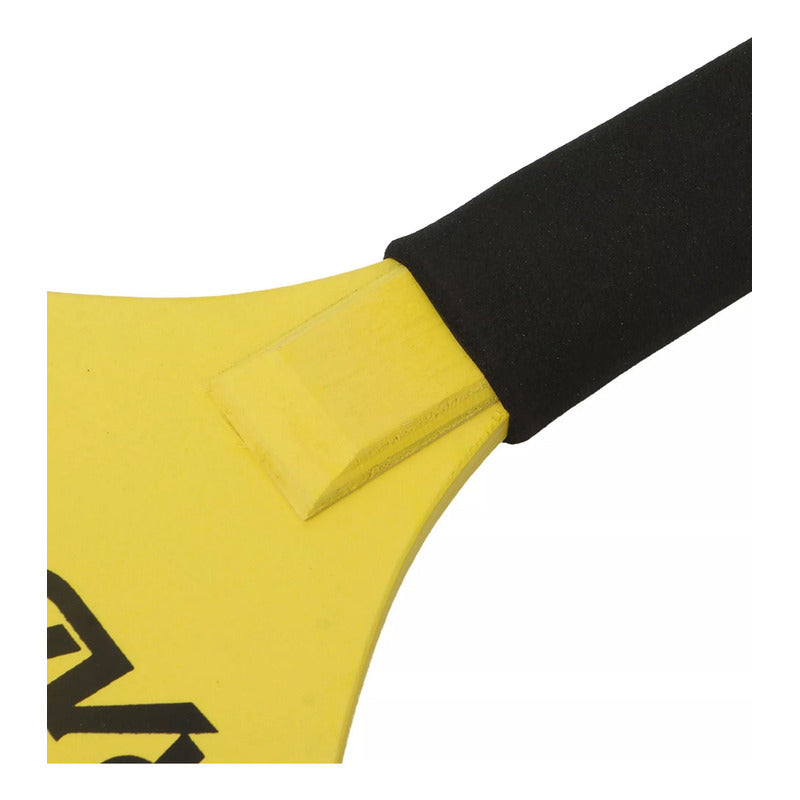 Juego Paletas + Funda Playa Raquetas Padle Niño Juguete Grip Color Negro