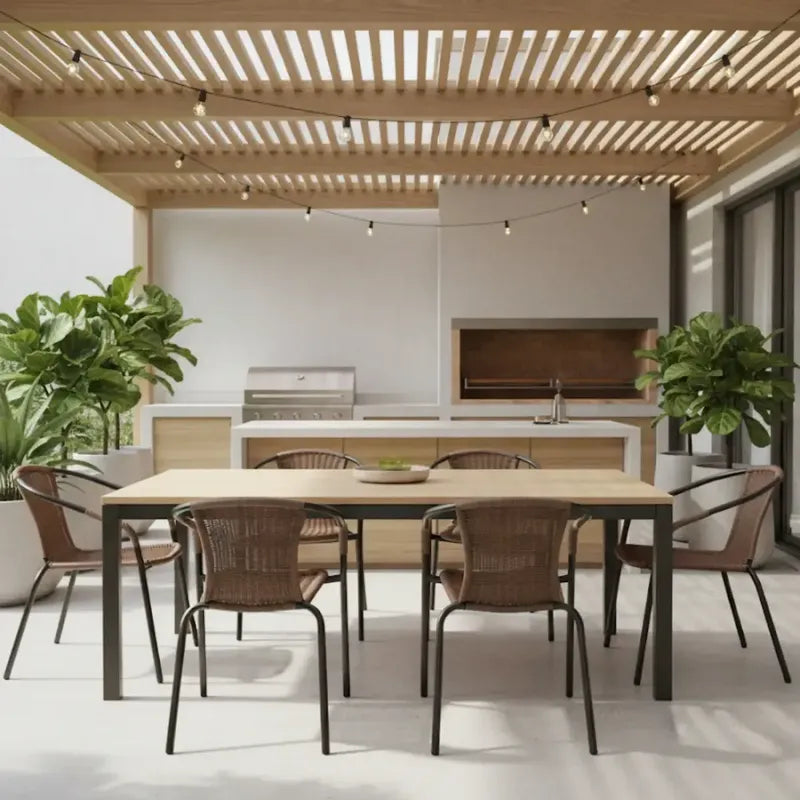 2 Sillas Ratan Interior Exterior Jardin Hogar Comercio Color Tabaco Lisa