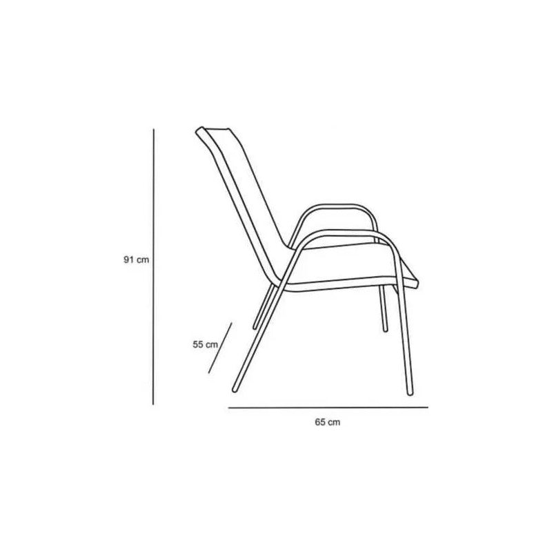 Silla De Jardin Exterior Sling De Acero Exahome Gris Sling