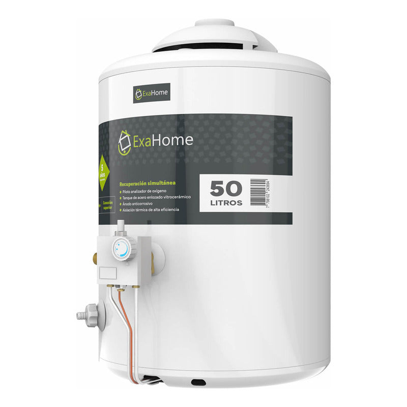 Termotanque Multigas Exahome Ttq 50 Blanco Carga Superior