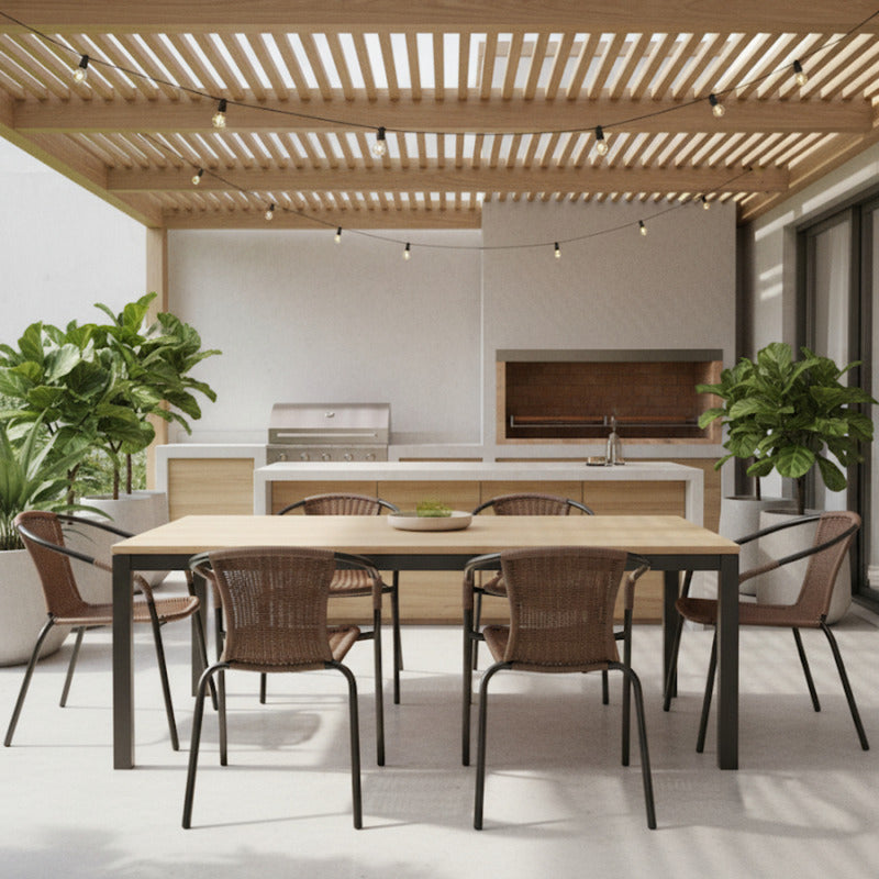 4 Sillas Rattan Apilable Hogar Jardin Bar Comercio Ratan