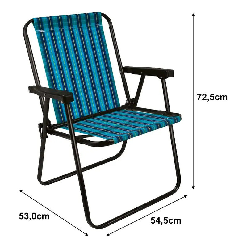 Silla Reposera Alta Exahome Plegable Portátil Playa Jardín