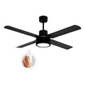 Ventilador De Techo Exahome Plafon Led 616 Skf 4 Aspas Color Negro 1.2 M Metálica