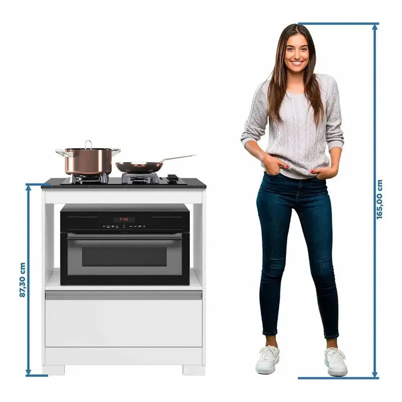 Bajo Mesada De Cocina Exahome Exclusivo Premium Para Anafe Blanco