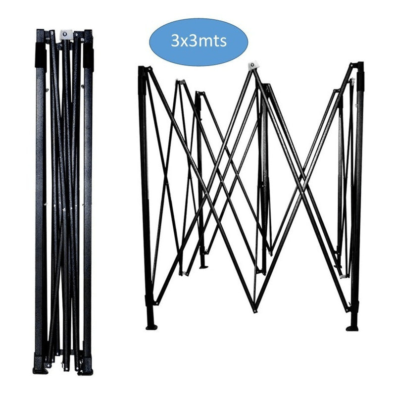 Estructura Reemplazo De Gazebo Plegable 4,5 X 3mts Exahome Negro